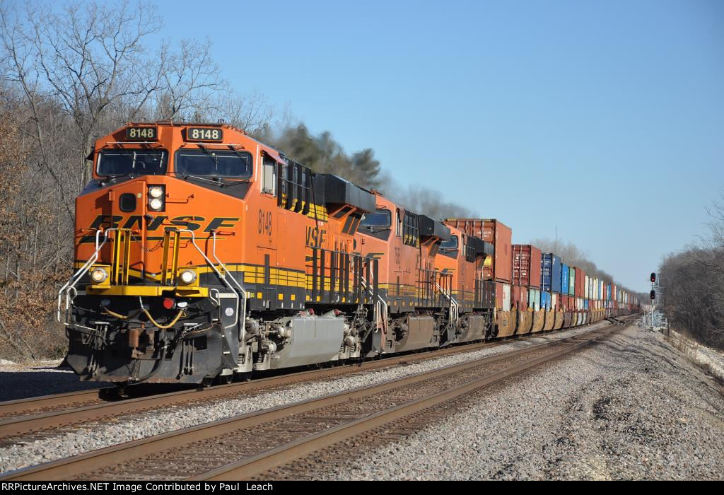 Stack train rolls west